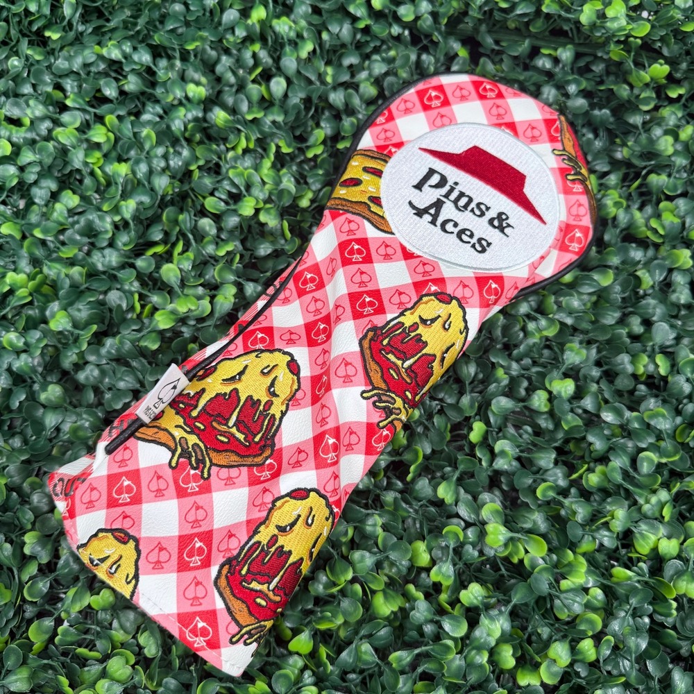 Pins & Aces Pizza Hut Inspired Fairway Wood Golf Club Head Cover Red White
